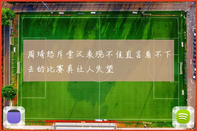 周琦怒斥索汉表现不佳直言看不下去的比赛真让人失望